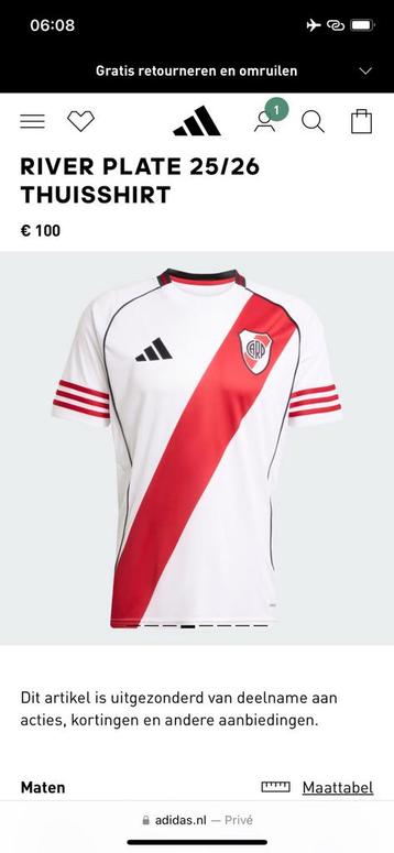 River Plate 2025/2026  thuisshirt beschikbaar voor biedingen