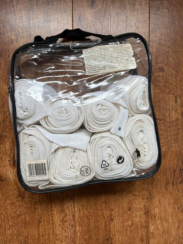 8x witte bandages, Dieren en Toebehoren, Paarden en Pony's | Beschermers, Gebruikt, Rijden, Ophalen of Verzenden