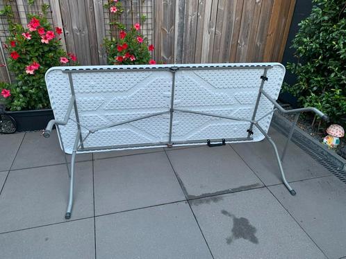 Opklapbare Eettafel - Kunststof & Metaal, Caravans en Kamperen, Kampeermeubelen, Zo goed als nieuw, Campingtafel, Ophalen