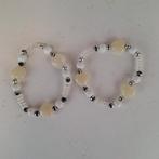 2x Kinderarmband ivoor-wit-zilver, hartjes, Ophalen of Verzenden, Zo goed als nieuw, Overige kleuren, Armband