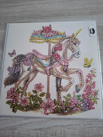 Diamond Painting Kaart - Eenhoorn Carrousel beschikbaar voor biedingen