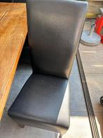 Zwarte leren  Eetkamerstoelen, Huis en Inrichting, Stoelen, Ophalen, Gebruikt, Zwart, Leer