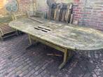 Houten tuintafel met stoelen, Ophalen of Verzenden, Gebruikt, Ovaal, Teakhout