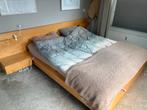 Ombouw bed Malm Ikea  met 2 nachtkasjes, Ophalen, Gebruikt, Beige, Tweepersoons