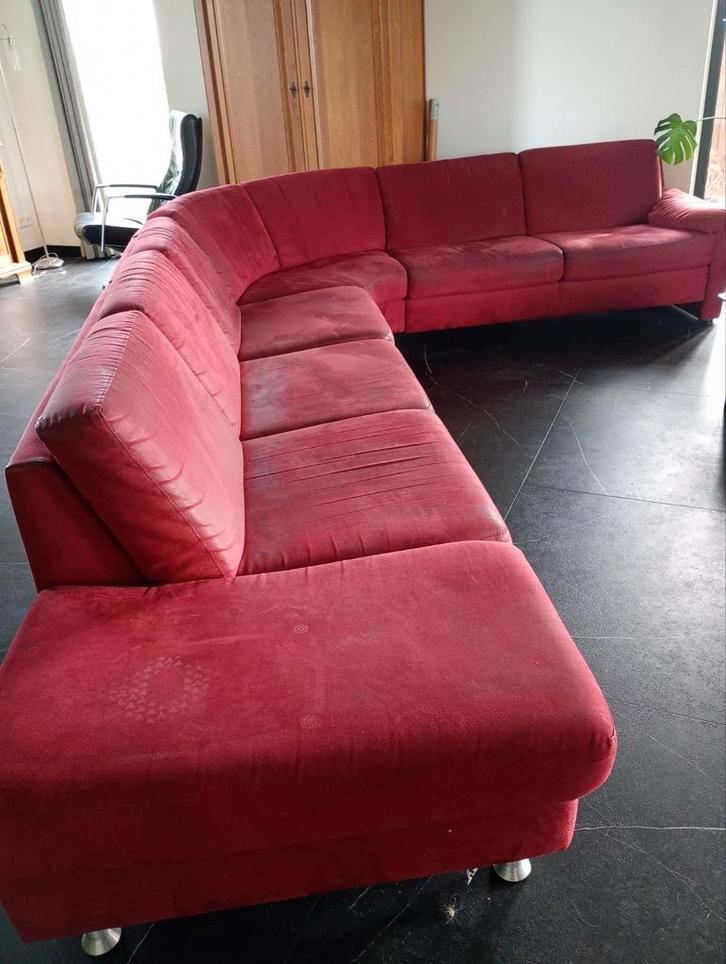 Ruime Montel hoekbank met comfortabele zitplaatsen, Huis en Inrichting, Banken | Bankstellen, Gebruikt, Vierpersoons of meer, 300 cm of meer