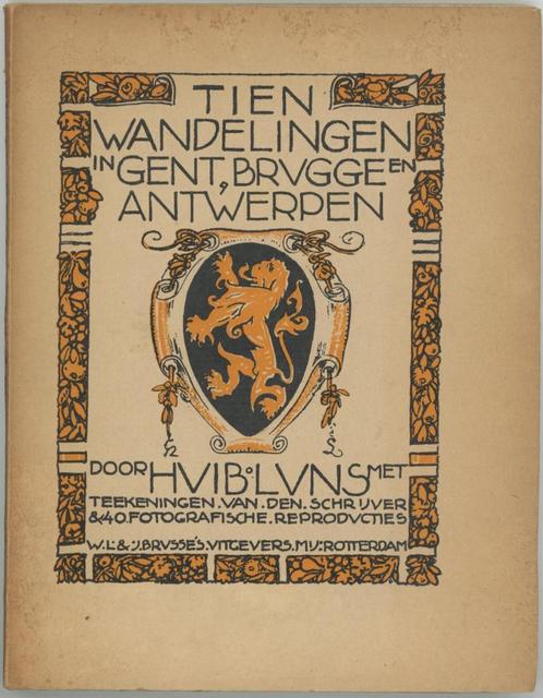 10 wandelingen in Gent, Brugge en Antwerpen 1929, Boeken, Reisgidsen, Gelezen, Reisgids of -boek, Europa, Overige merken, Verzenden