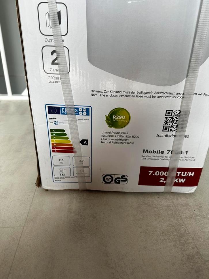 Nieuw airco, Witgoed en Apparatuur, Airco's, Nieuw, Mobiele airco, Minder dan 60 m³, 3 snelheden of meer, Ventileren, Afstandsbediening