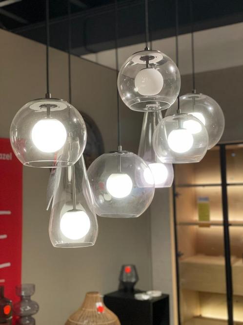Hanglamp, Huis en Inrichting, Lampen | Hanglampen, Zo goed als nieuw, 75 cm of meer, Glas, Ophalen