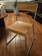 Wooden chairs with metalic frame (2 pcs), Ophalen, Gebruikt, Twee, Overige kleuren