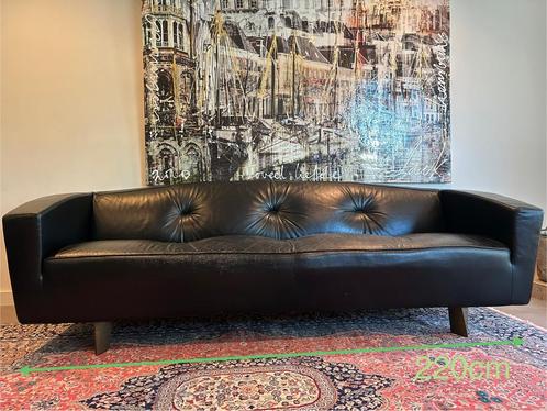 Design bank MONTIS zwart leer, Huis en Inrichting, Banken | Bankstellen, Gebruikt, Leer, Ophalen