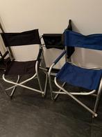 2 zwarte en 1 blauwe regiseursstoel, Caravans en Kamperen, Ophalen, Zo goed als nieuw, Campingstoel
