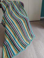 Gehaakte deken met strepen., Ophalen of Verzenden, Nieuw, Haken, Overige typen
