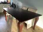 Grote robuuste donker houten tafel 190x100 zware kwaliteit, Ophalen, Zo goed als nieuw, Rechthoekig, 200 cm of meer