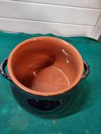 bloempot vintage italy bruin glanzend, Ophalen of Verzenden