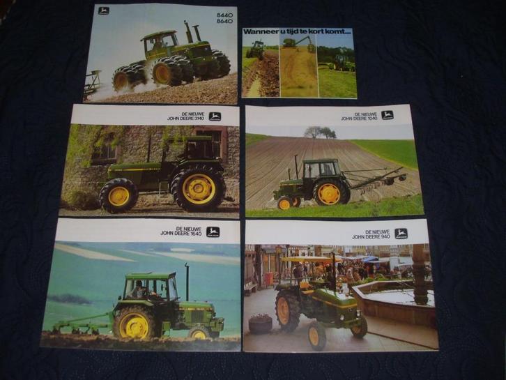 6X John Deere folder- tractor brochure +/- 1980, Boeken, Catalogussen en Folders, Zo goed als nieuw, Folder, Ophalen of Verzenden