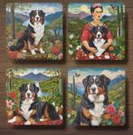 Berner Sennen Frida Kahlo onderzetters met houder, Ophalen of Verzenden, Nieuw, Glas of Kopje