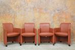 ZGANieuw! 4 rode leren Leolux Quantissimo verrijdb stoelen, Huis en Inrichting, Leolux, Leolux, Design, Leer