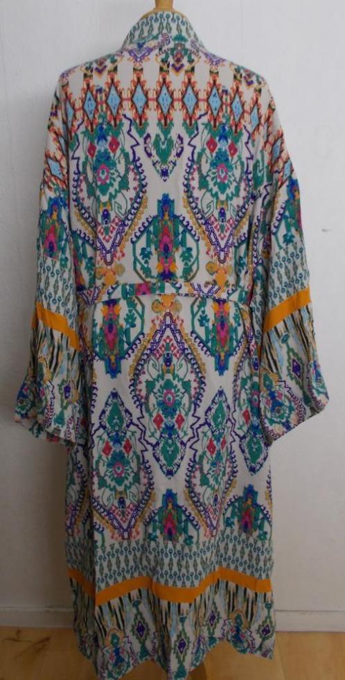 Boho biza/hippie maxi print jas/jurk! L/XL, Kleding | Dames, Jurken, Zo goed als nieuw, Maat 42/44 (L), Groen, Onder de knie, Verzenden