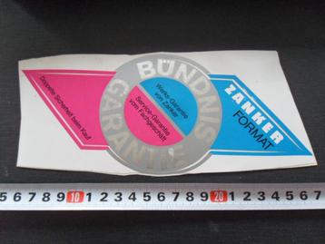 sticker ZANKER format Bündnis Garantie   Witgoed  beschikbaar voor biedingen