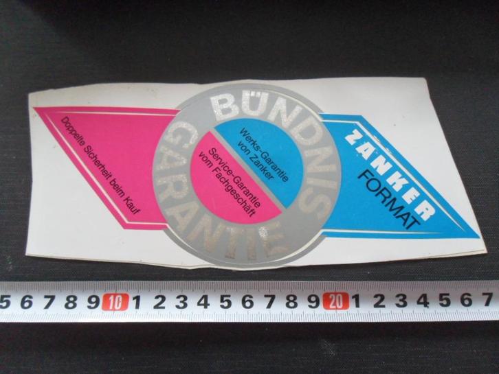 sticker ZANKER format Bündnis Garantie   Witgoed, Verzamelen, Stickers, Zo goed als nieuw, Bedrijf of Vereniging, Ophalen