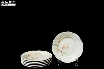 6 Hutschenreuther bordjes – Serie Silvya – Decor Magnolia beschikbaar voor biedingen