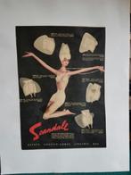 Oude advertentie lingerie "scandale" met paspartout. 1960, Ophalen