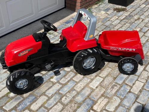 Rolly Toys Rolly Junior RT (trap-) tractor mét aanhanger roo, Kinderen en Baby's, Speelgoed | Buiten | Voertuigen en Loopfietsen