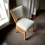 Art Deco walnoot houten en stof franse  stoelen, Ophalen