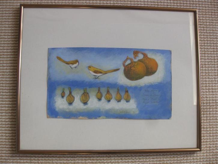 Beatrice Bonhomme "Bulbe, Bulrille et Sansonette"., Antiek en Kunst, Kunst | Schilderijen | Modern, Ophalen