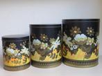 Vintage set grote voorraad bussen met kleurig bloemmotief, Ophalen of Verzenden, Huis en Inrichting