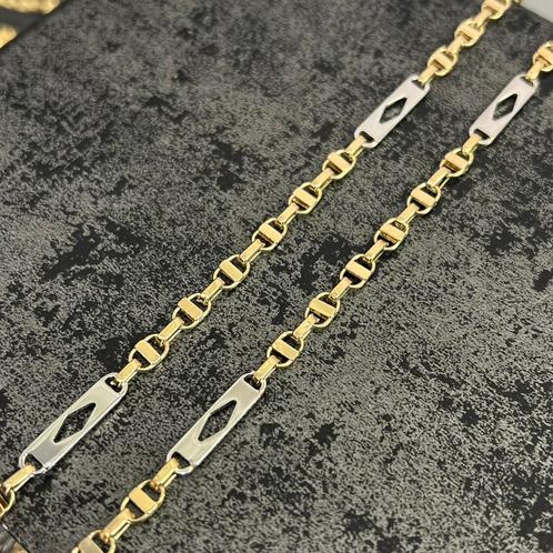 14 karaats gouden ketting flat magnum massief, Sieraden, Tassen en Uiterlijk, Kettingen, Nieuw, Goud, Ophalen of Verzenden