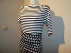 Marccain fijne casual jurk strepen bootjes print marine N4, Maat 38/40 (M), Zo goed als nieuw, Knielengte, Marccain