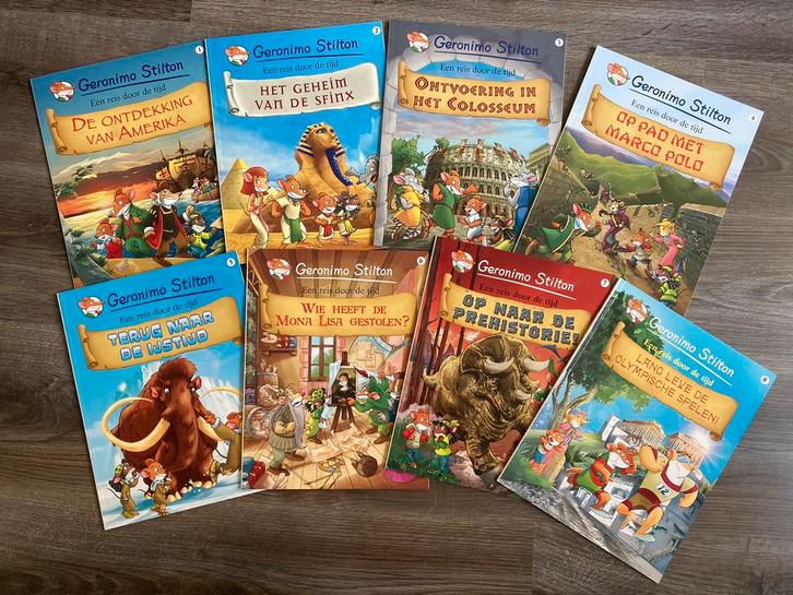 Geronimo Stilton Boxset Reis door de tijd 8 stripboeken, Boeken, Stripboeken, Zo goed als nieuw, Ophalen of Verzenden
