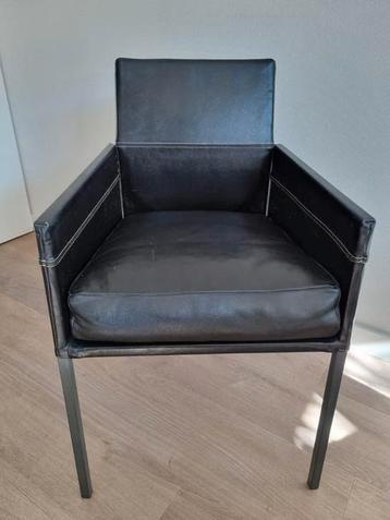 Luxe design stoel van KFF Texas. Zwart leer. Zgan. beschikbaar voor biedingen