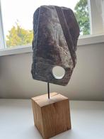 Steen Beeldhouwwerk op Houten Sokkel - Uniek Kunstobject, Antiek en Kunst, Kunst | Beelden en Houtsnijwerken, Ophalen