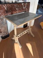 Bijzet tafel brocante, Huis en Inrichting, Tafels | Bijzettafels, Ophalen, Gebruikt, Frans brocante, met zinken blad, 75 cm of meer