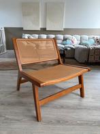 Flora Rieten Fauteuil - Walnoot - Basic Label, Ophalen, Bruin, Zo goed als nieuw, Eén