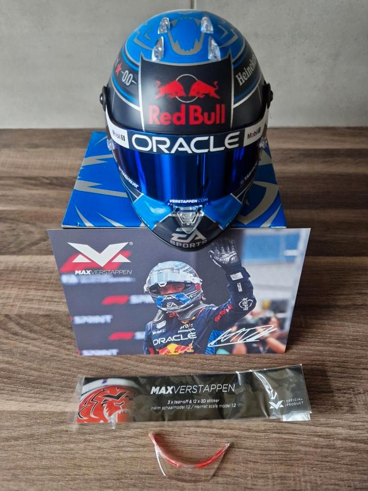 Max verstappen helmpje usa 2024 schaal 1/2, Verzamelen, Automerken, Motoren en Formule 1, Nieuw, Formule 1, Verzenden