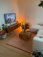 westwing wollen vloerkleed rood wit geblokt