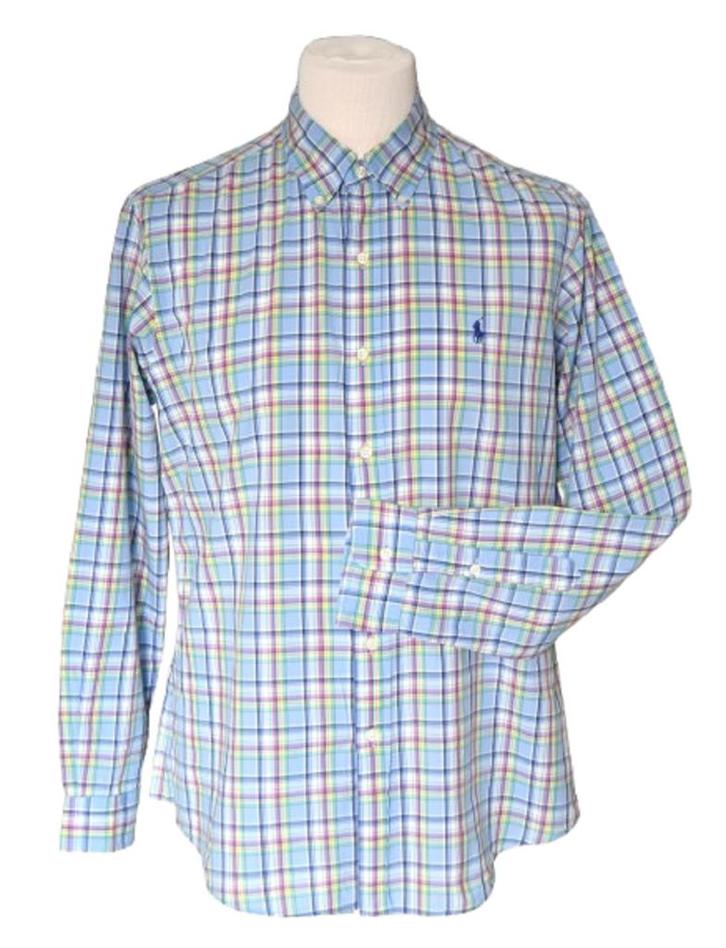 Ralph Lauren geruit overhemd, multicolor, Mt. L, Kleding | Heren, Overhemden, Zo goed als nieuw, Halswijdte 41/42 (L), Blauw, Verzenden