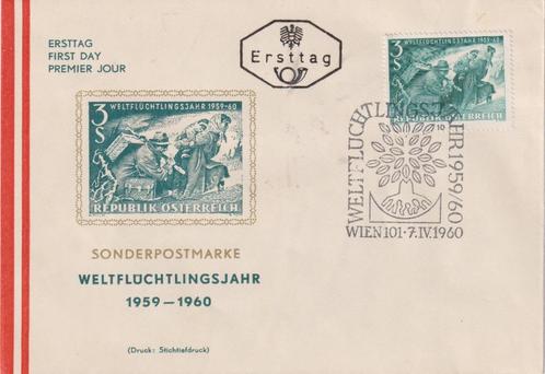 Oostenrijk 1960 Vluchtelingenjaar, Postzegels en Munten, Postzegels | Eerstedagenveloppen, Onbeschreven, Europa, Ophalen of Verzenden