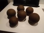 Zes bruine stenen sierballen. Vijf grote en 1 kleine, Huis en Inrichting, Woonaccessoires | Overige, Ophalen of Verzenden, Nieuw