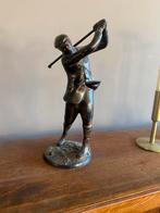 Prachtig bronzen beeld van golfer, in nieuwstaat, Antiek en Kunst, Ophalen