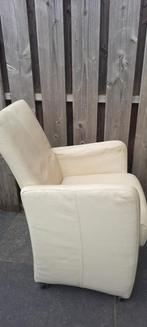 4 Lederen Fauteuils Crème gratis, Huis en Inrichting, Fauteuils, Ophalen, Gebruikt, Minder dan 75 cm, Leer