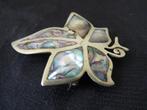 Mexico zilver broches alpaca shell abalone leaf broche blad, Sieraden, Tassen en Uiterlijk, Broches, Overige materialen, 4 tot 7 cm