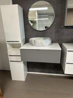 Fiora Badmeubel Grijs Wit 80x46 Geribbeld Front Softclose, Doe-het-zelf en Verbouw, Sanitair, Ophalen, Overige typen, Info@dealplein.nl