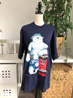 Vintage T-shirt met Coca-Cola ijsbeer  print XL, Ophalen of Verzenden, Zo goed als nieuw, Overige maten, Blauw