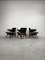 Set Vintage Pinguin Fauteuils Louis van Teeffelen, Huis en Inrichting, Fauteuils, Ophalen, Minder dan 75 cm, Hout, Zo goed als nieuw