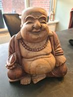 2 XL handgesneden houten boeddha beelden, Ophalen, Gebruikt