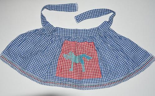 Brocante kinder schortje geborduurd Nieuw, Huis en Inrichting, Keuken | Textiel, Nieuw, Schort, Blauw, Ophalen of Verzenden
